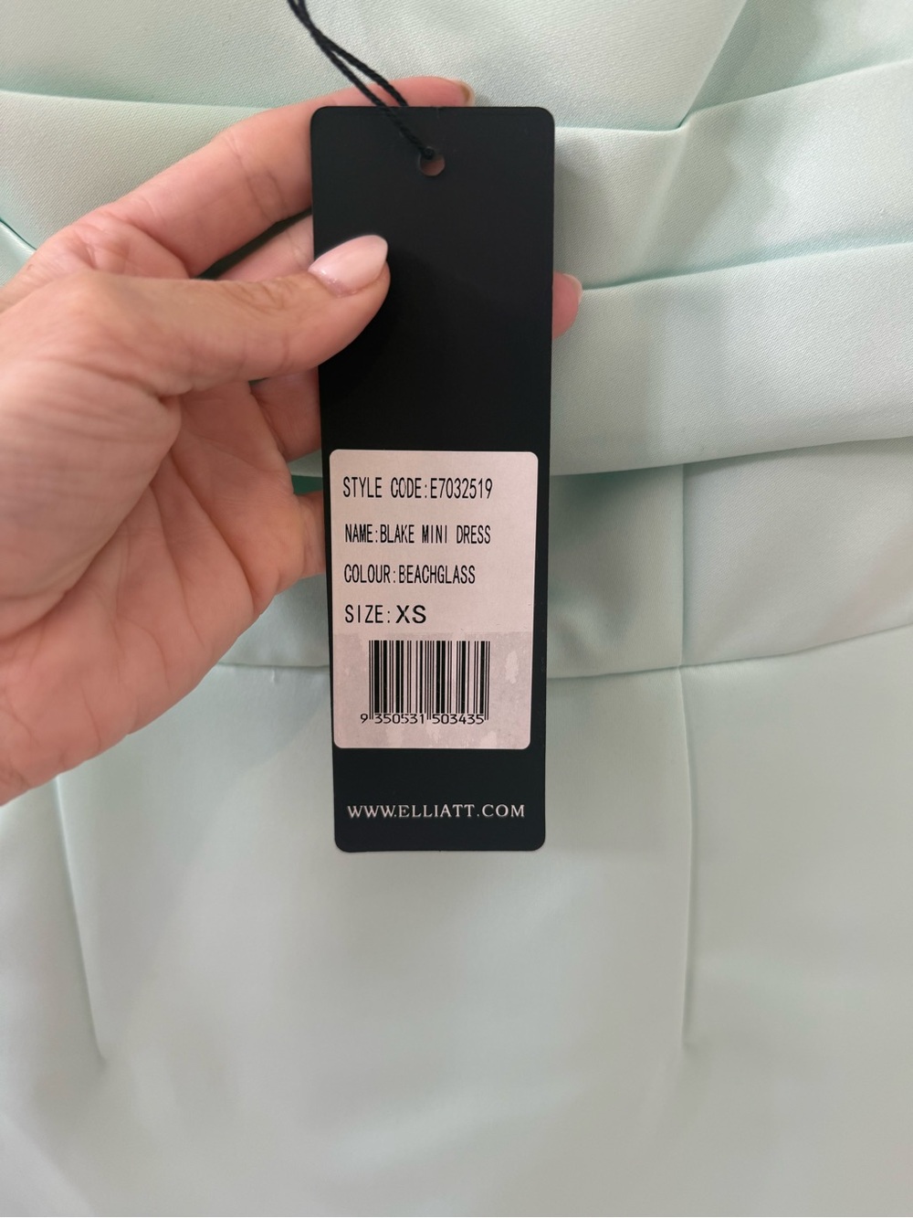 Elliatt Mint Green Pleated Bodice Asymmetric Mini Dress - Picture 5 of 7